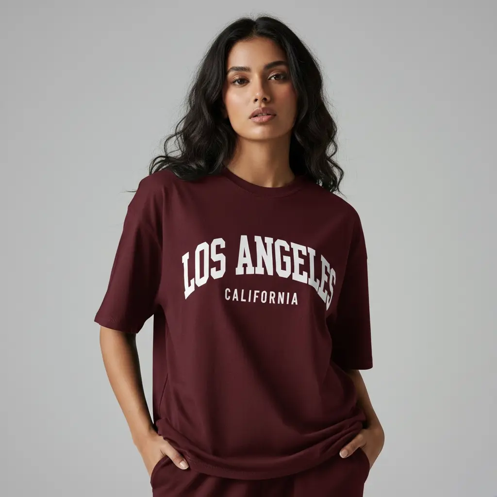 [LOS-MAROON-M] Los Angeles California  Premium T-Shirt (M)