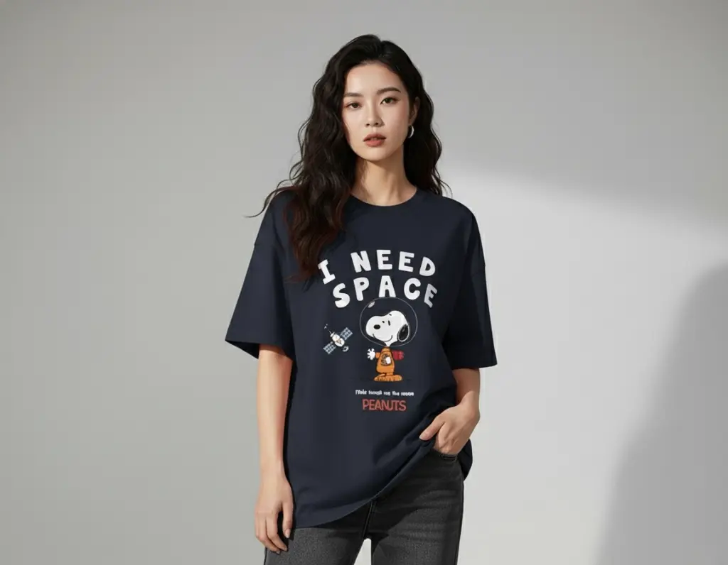 [NEED-DARKBLUE-M] I Need Space Oversized Premium T-Shirt (DARK BLUE, M)