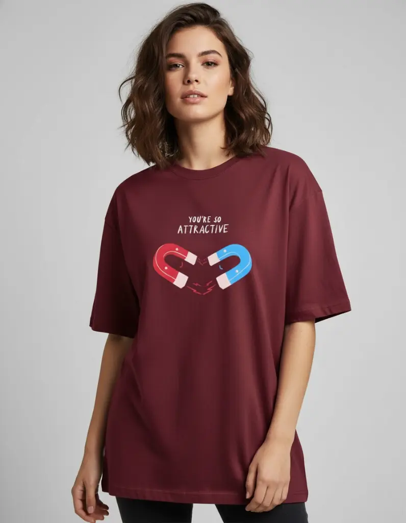[YOUR-M] You’re So Attractive T-Shirt (Maroon | 200 GSM Pure Cotton) (M)