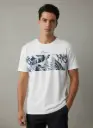 Palm Aura Regular Fit T-Shirt (White | 180 GSM Pure Cotton | Bio-Washed)