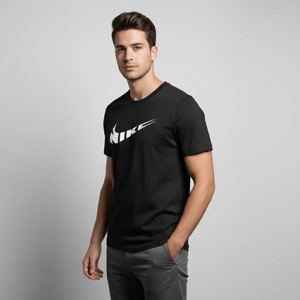 Velocity Bold Regular Fit T-Shirt (Black | 180 GSM Pure Cotton | Bio-Washed) 