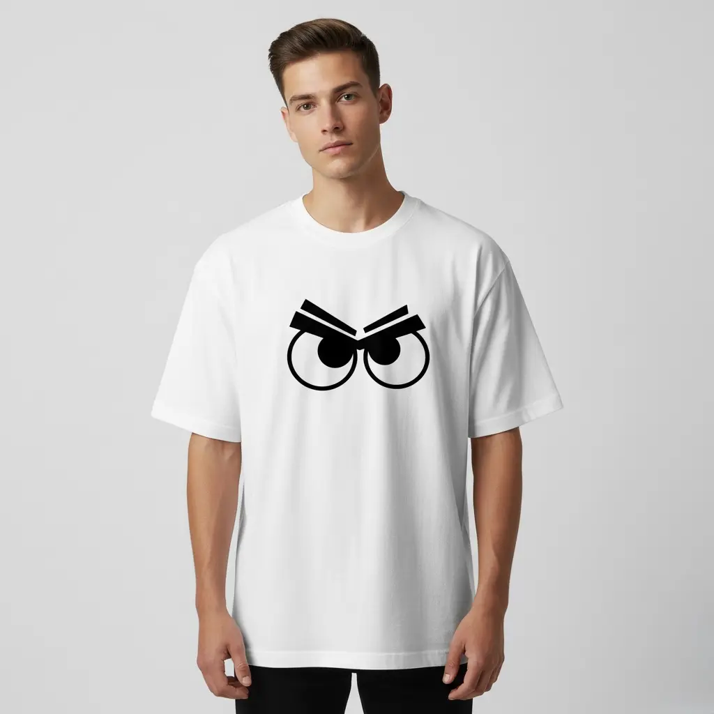Minimalist Bold Eyes Oversized T-Shirt – 200 GSM Pure Cotton