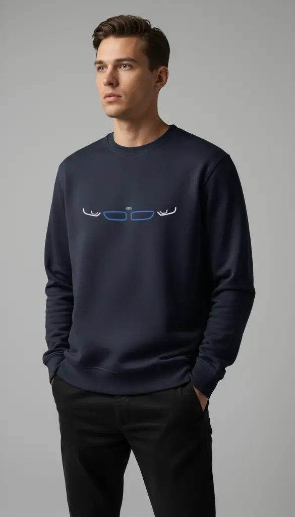 [BMW-BLACK-M] Minimal BMW Line Art Sweatshirt (BLACK, M)