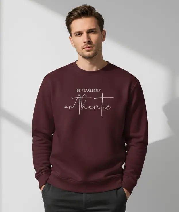 [FEARLESSLY-M] Be Fearlessly Authentic – Premium Men’s Sweatshirt (M)