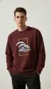 Wave Frame Maroon Men's Sweatshirt