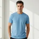 Sky Blue Regular Fit T-Shirt (180 GSM | Pure Cotton | Bio-Washed)