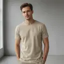 Beige Regular Fit T-Shirt (180 GSM | Pure Cotton | Bio-Washed) 