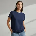 Women’s Navy Blue Regular Fit T-Shirt (180 GSM | Pure Cotton | Bio-Washed)