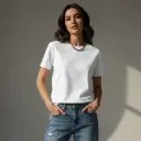 Women’s White Regular Fit T-Shirt (180 GSM | Pure Cotton | Bio-Washed)