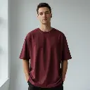 Men's Maroon Oversized T-Shirt (200 GSM | Pure Cotton | Bio- Washed)