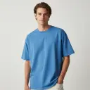 Men's Sky-Blue Oversized T-Shirt (200 GSM | Pure Cotton | Bio- Washed)