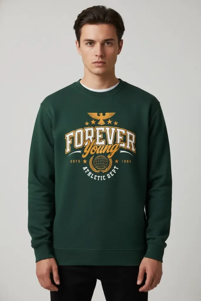 [YOUNG-M] Forever Young Premium Men’s Sweatshirt – (M)