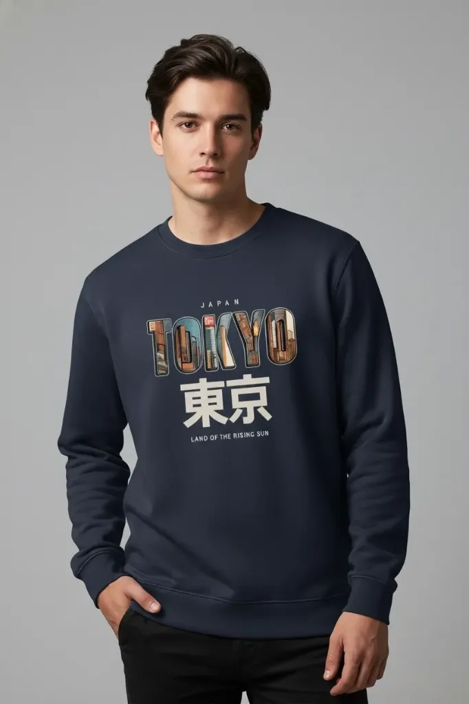 [TOKYO-M] TOKYO Typography Design For Boy's Sweatshirt  (M)